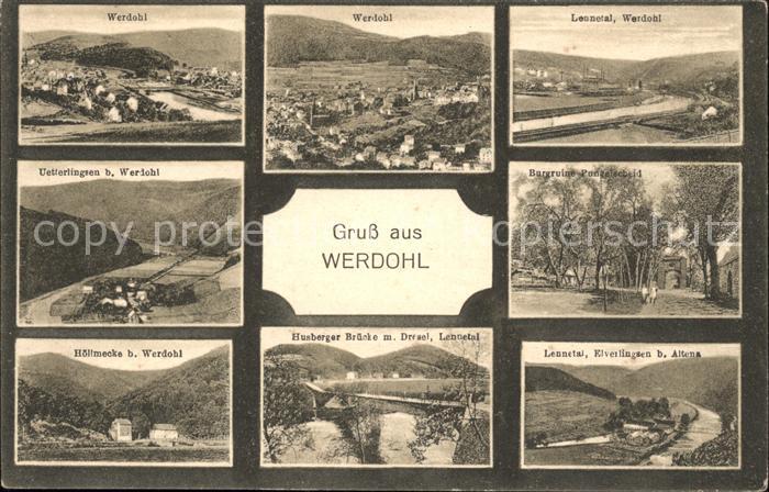 Werdohl Husberger Bruecke ueetterlingen Leontal Burgruine Pungelscheid