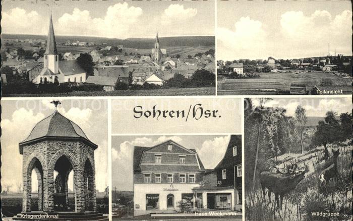 Sohren Kriegerdenkmal Wildgruppe Haus Weckmann