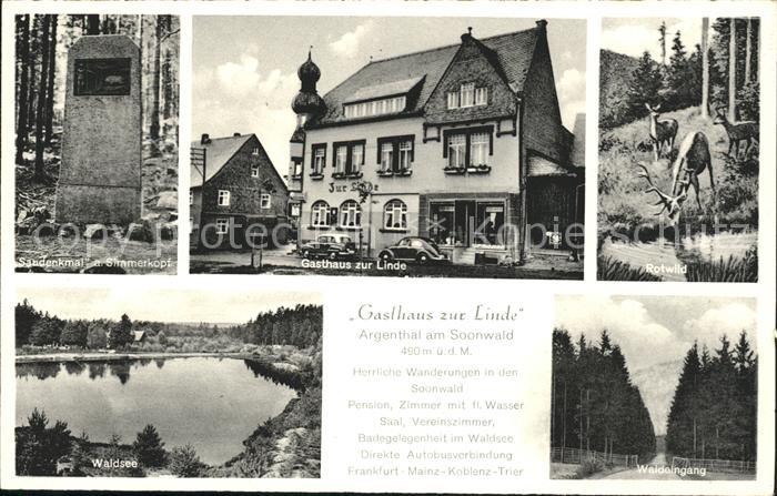 Argenthal Waldsee Rotwild Waldeingang Denkmal a. Simmerkopf Gasthaus zur Linde