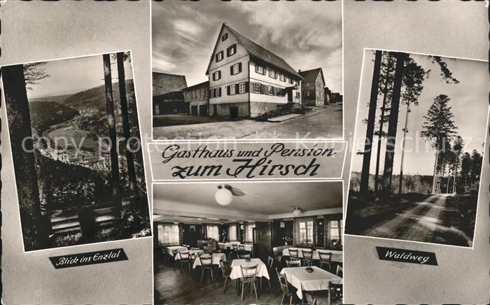 Dennach Neuenbuerg Gasthaus zum Hirsch Waldweg Blick ins Enztal