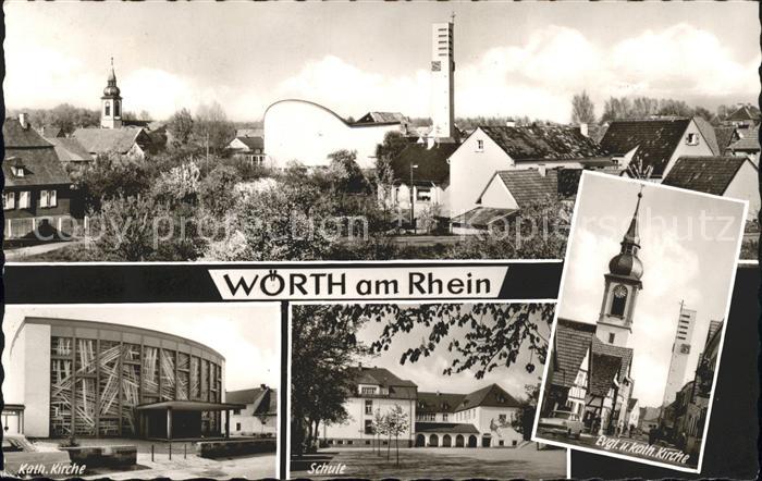 Woerth Rhein Ev. Kirche Kath. Kirche Schule