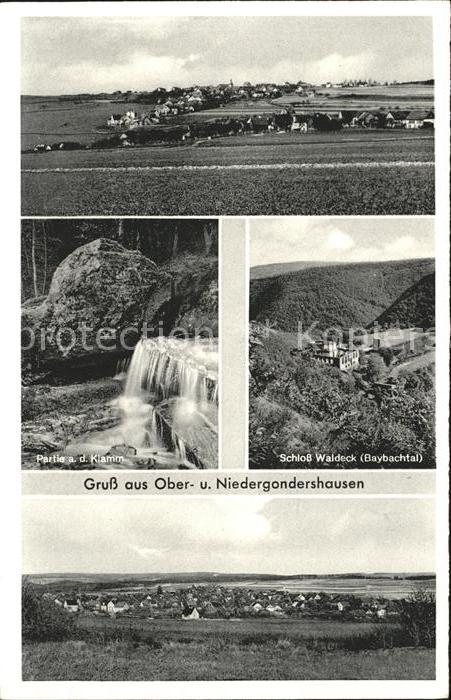Niedergondershausen Obergondershausen Partie Klamm Schloss Waldeck