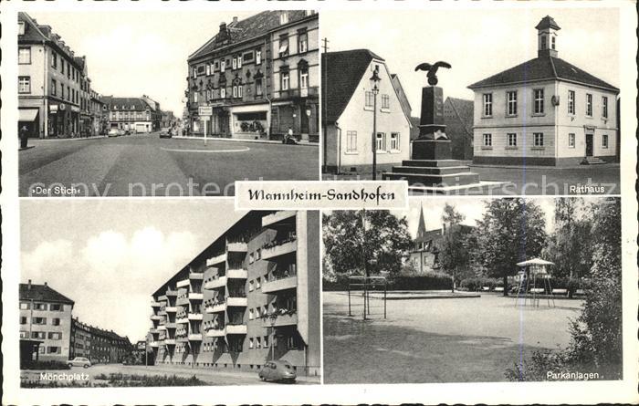 Mannheim Rathaus Parkanlagen Moenchplatz Der Stich
