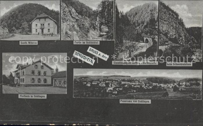 Schluechttal Panorama Uehlingen Partie im Schluechttal Schwedenfelsen