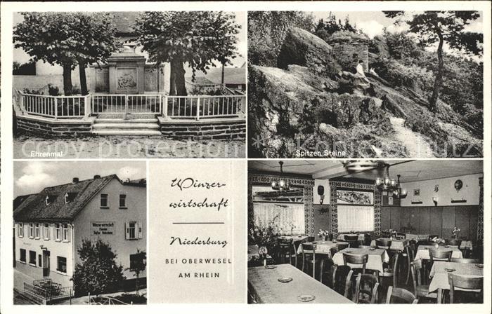 Oberwesel Rhein Winzerwirtschaft Ehrenmal Spitzen Steine