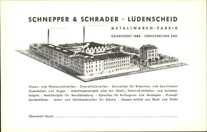 Luedenscheid Schnepper und Schrader Metallwaren Fabrik