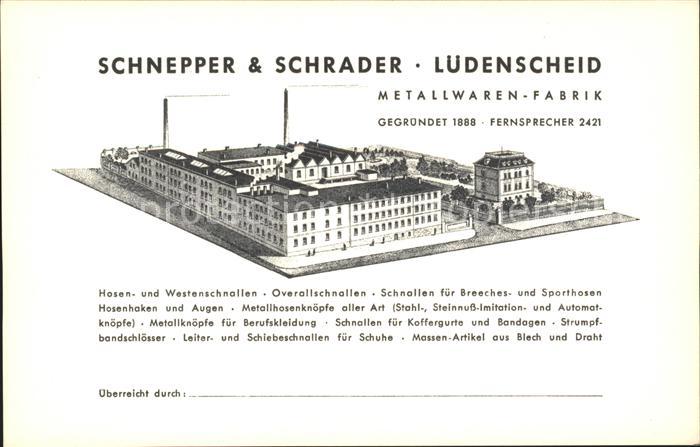Luedenscheid Schnepper und Schrader Metellwaren Fabrik