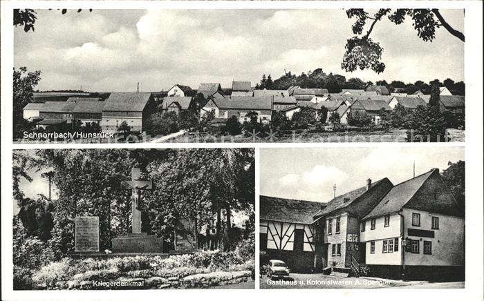 Schnorbach Kriegerdenkmal Gasthaus Kolonialwaren A. Spengler