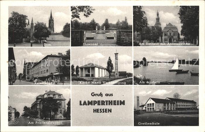 Lampertheim Bergstrasse Dom Ehrenmal Rathaus Kirche Goetheschule