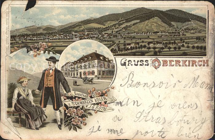 Oberkirch Baden Gasthof z. Schwarzen Adler Litho