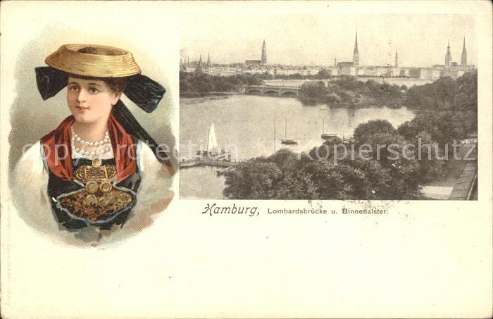 Hamburg Tracht Lombardsbruecke Binnenalster