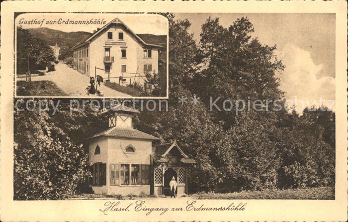 Hasel Baden Hasler Hoehle BW Eingang zur Erdmannshoehle Gasthof
