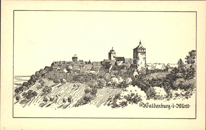 Waldenburg Wuerttemberg Federzeichnung Gustav Hahn