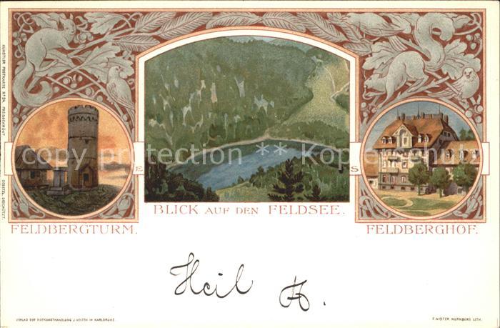 Feldberg Schwarzwald Turm Feldsee Feldberghof Kuenstlerkarte