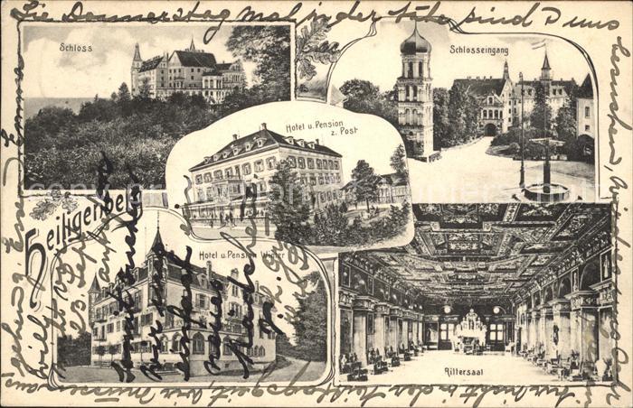 Heiligenberg Baden Schlosseingang Schloss Rittersaal Hotel-Pension z. Post