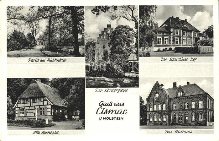Cismar Partie Muehlenteich Rathaus Alte Apotheke Klostergiebel