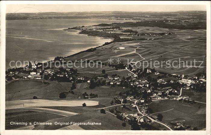 Chieming Chiemsee Fliegeraufnahme