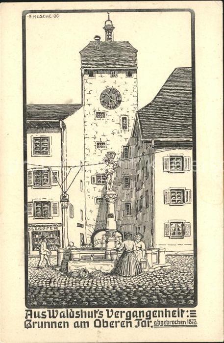 Waldshut-Tiengen Oberen Tor Kuenstlerkarte A. Kusche