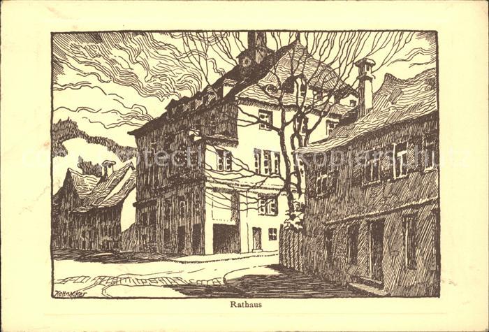 Schramberg Rathaus Federzeichnung von Studienrat Kettnacker