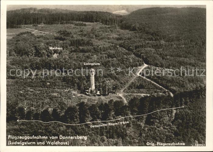 Donnersberg Fliegeraufnahme Ludwigsturm Waldhaus Pfaelzer