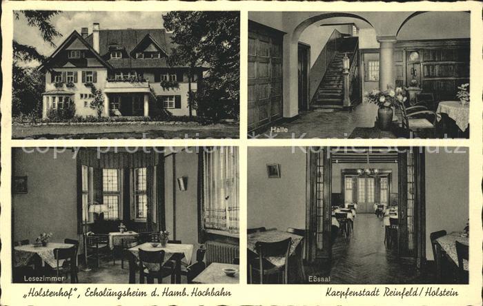 Reinfeld Holstein Holstenhof Erholungsheim Hochbahn Esssaal Halle Lesezimmer
