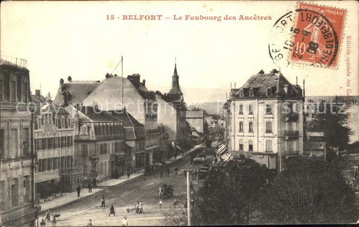 Belfort Alsace Faubourg des Ancetres Stempel auf AK