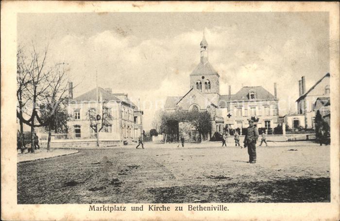 Betheniville Marktplatz und Kirche Kriegsjahre 1. Weltkrieg Grande Guerre