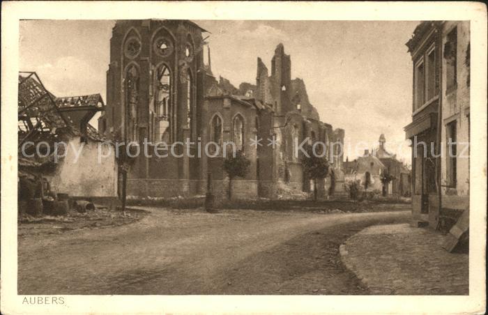 Aubers nach Kämpfen bei Neuve Chapelle Trümmer