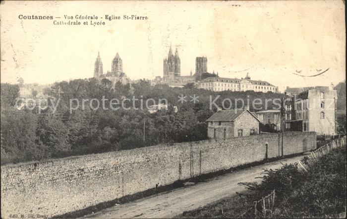 Coutances Vue generale Eglise Saint Pierre Cathed