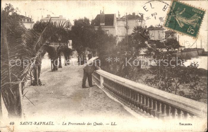 Saint-Raphael Var Promenade des Quais Stempel auf AK