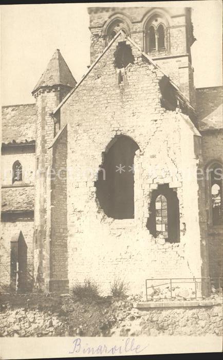 Binarville zerstörte Kirche Trümmer 1. Weltkrieg
