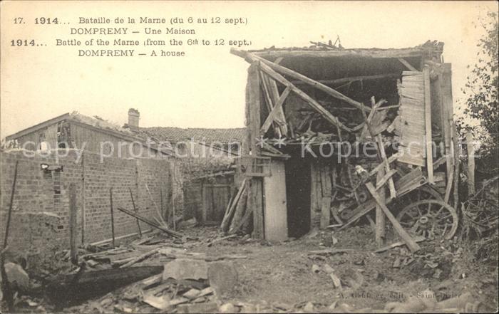 Dompremy Bataille de la Marne Ruines d_une maiso