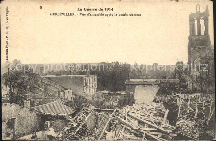Gerbeviller la Martyre apres le bombardement Ruines Grande Gue