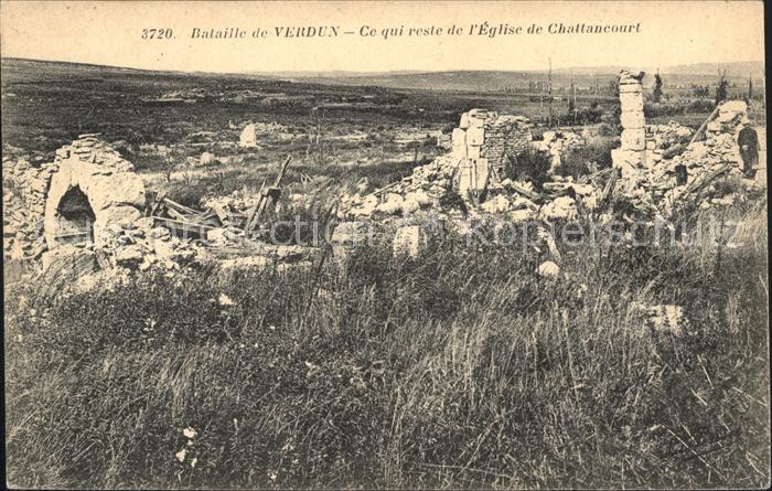 Chattancourt Ruines Eglise Bataille de Verdun Schlac