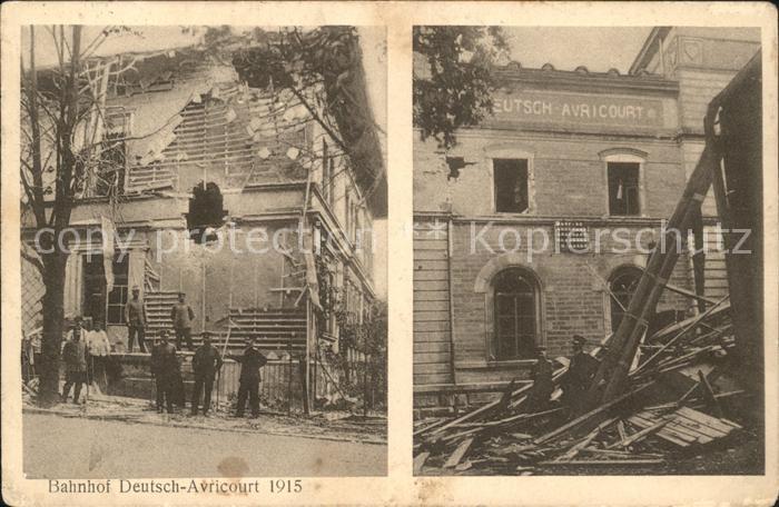 Deutsch-Avricourt Bahnhof Truemmer 1. Weltkrieg