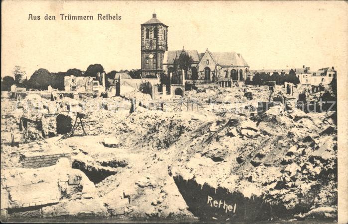 Rethel Ardennes Trümmer Kirche 1. Weltkrieg Grande Guer