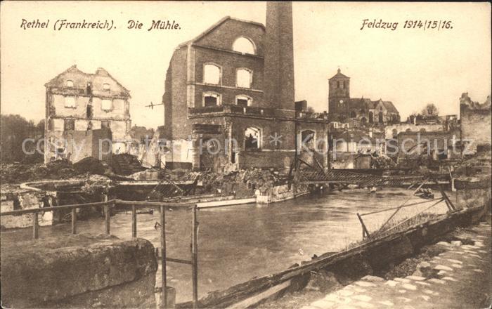 Rethel Ardennes Mühle Feldzug 1914-1916 Trümmer 1. Welt