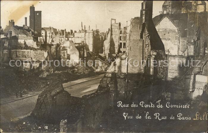 Lille Nord Rue des Ponts de Comines Ruines Grande