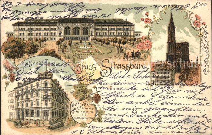 Strassburg Elsass Bahnhofplatz Hotel Monopol Münster
