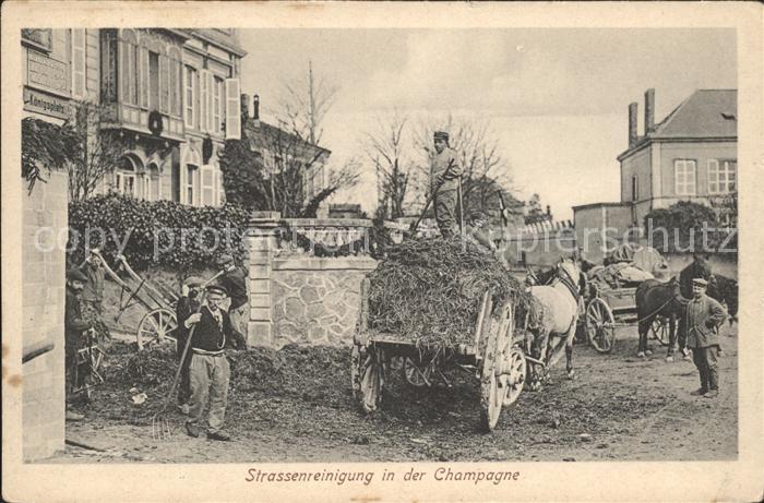Troyes Aube Strassenreinigung in der Champagne Pfer