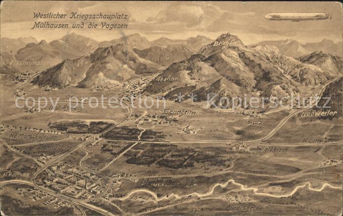 Muelhausen Elsass und die Vogesen Westlicher Kriegsschaup