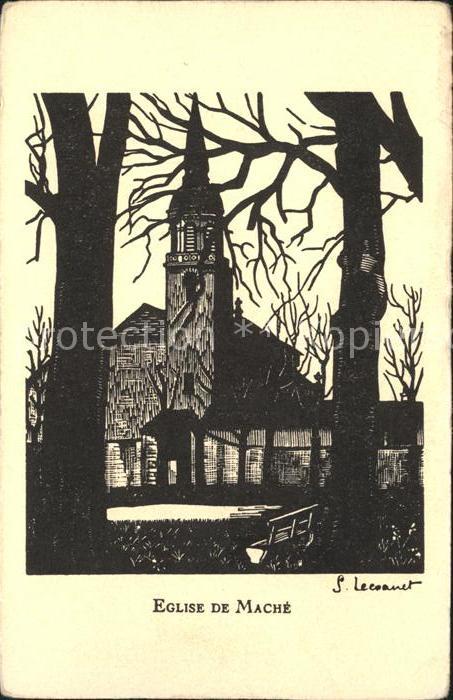 Mache Vendee Eglise Kirche Holzschnitt S. Lecoanet K