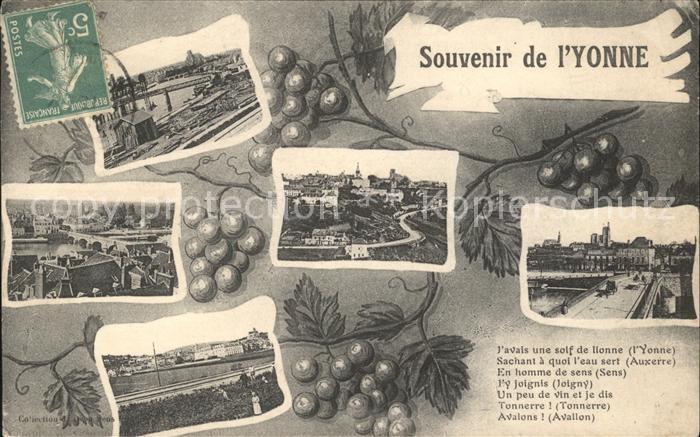 Auxerre Souvenir de l'Yonne Vigne Stempel auf A
