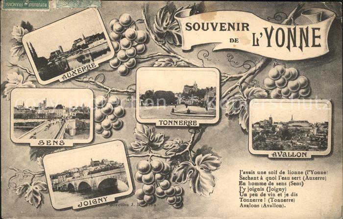 Auxerre Souvenir de l'Yonne Vigne Stempel auf AK