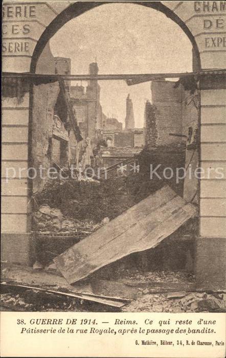 Reims Champagne Ardenne Rue Royale Ruines Grande Guerre Trümmer