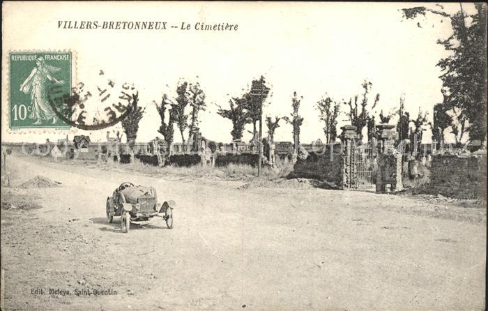 Villers-Bretonneux Le Cimetiere Automobile Stempel auf AK