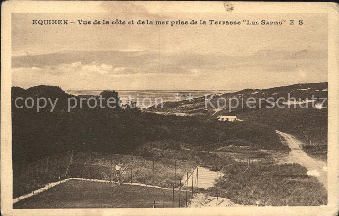 Equihen-Plage Vue de la cote et de la mer prise de la Terrasse Les Sapins