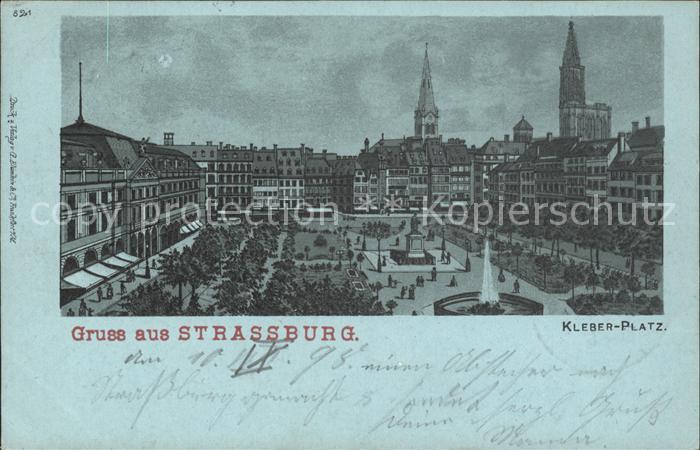 Strassburg Elsass Kleberplatz Fontäne Denkmal Münster