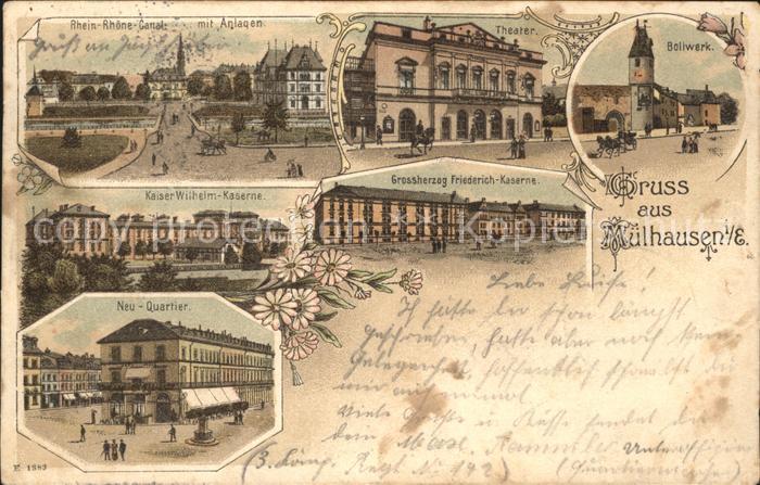 Muelhausen Elsass Rhein Rhone Canal Theater Bollwerk Gros