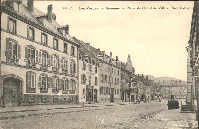 Senones Vosges Places de l Hotel de Ville et Dom Calmet